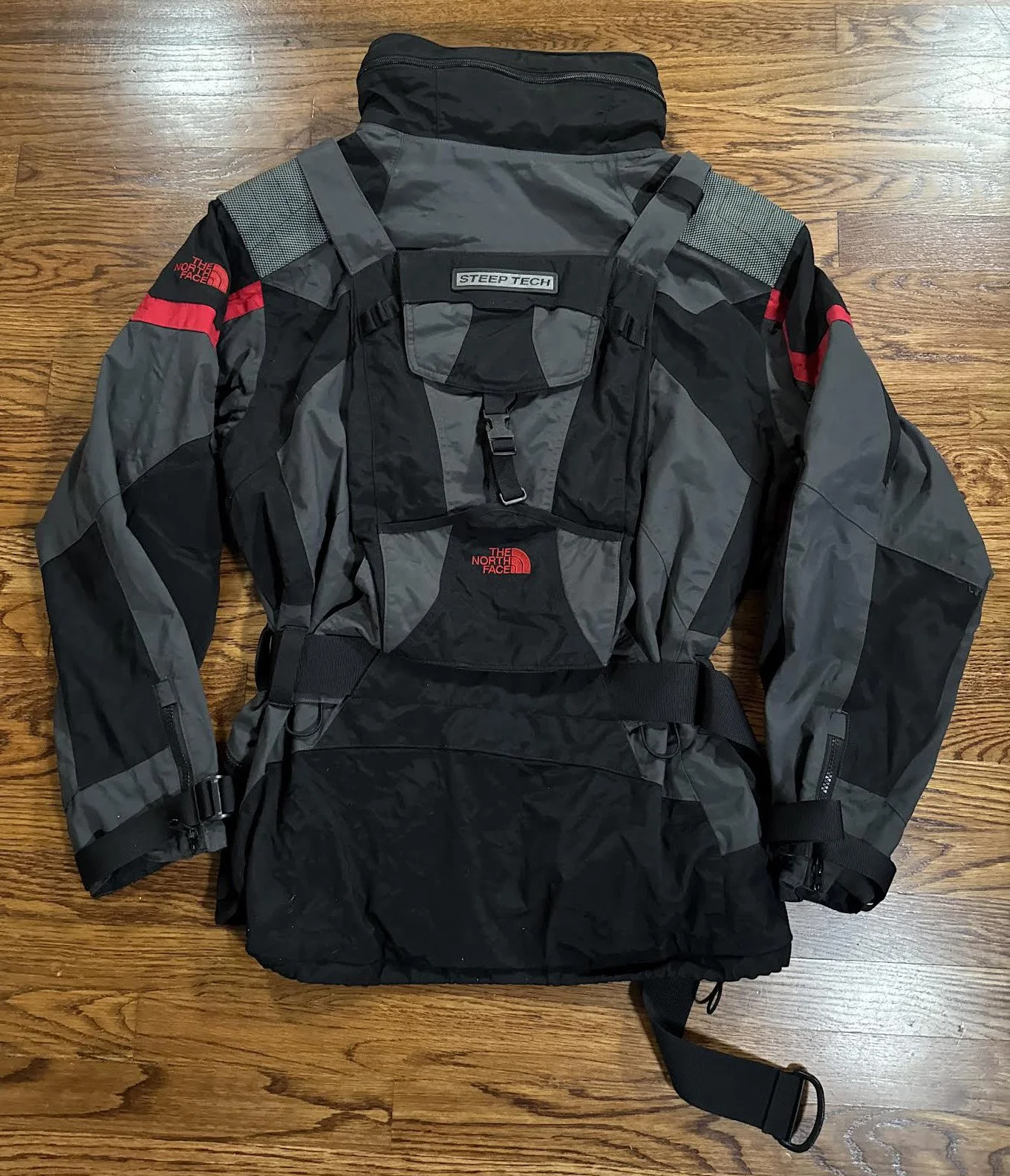 The North Face Steep Tech Black / Grey / Red Jacket (Size L